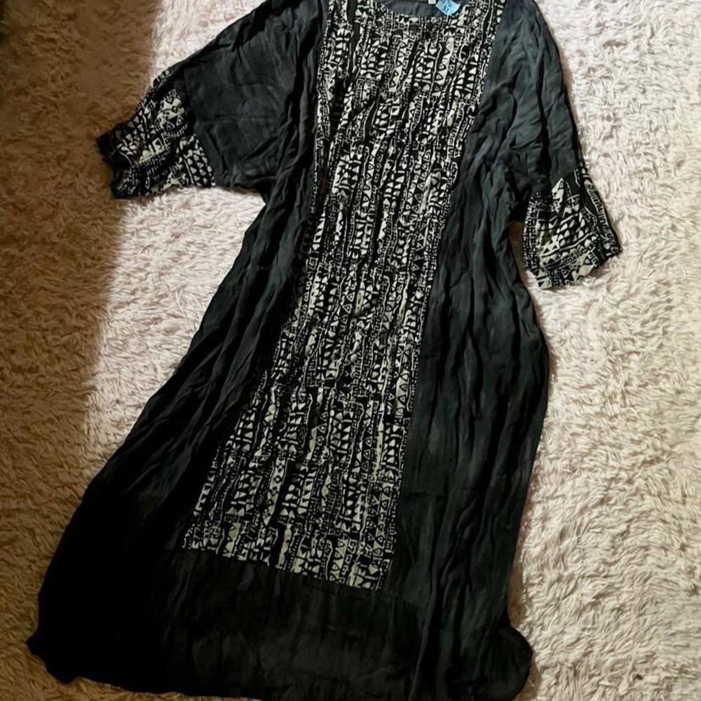 Tribal Aztec Tie Dye Boho Hippie Earthy Maxi Dress Womens OS Granola Festival